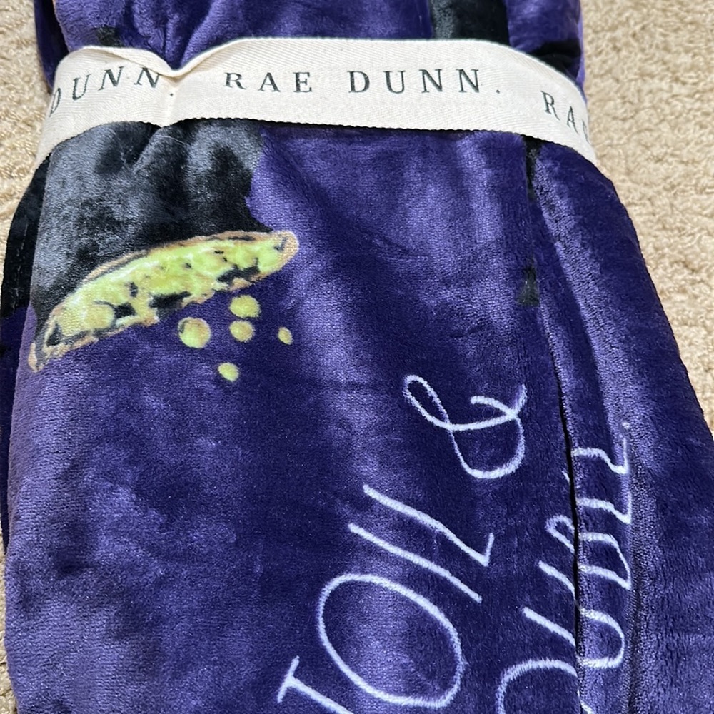 NWT Rae Dunn Halloween Toil and Trouble plush throw - Picture 4 of 4